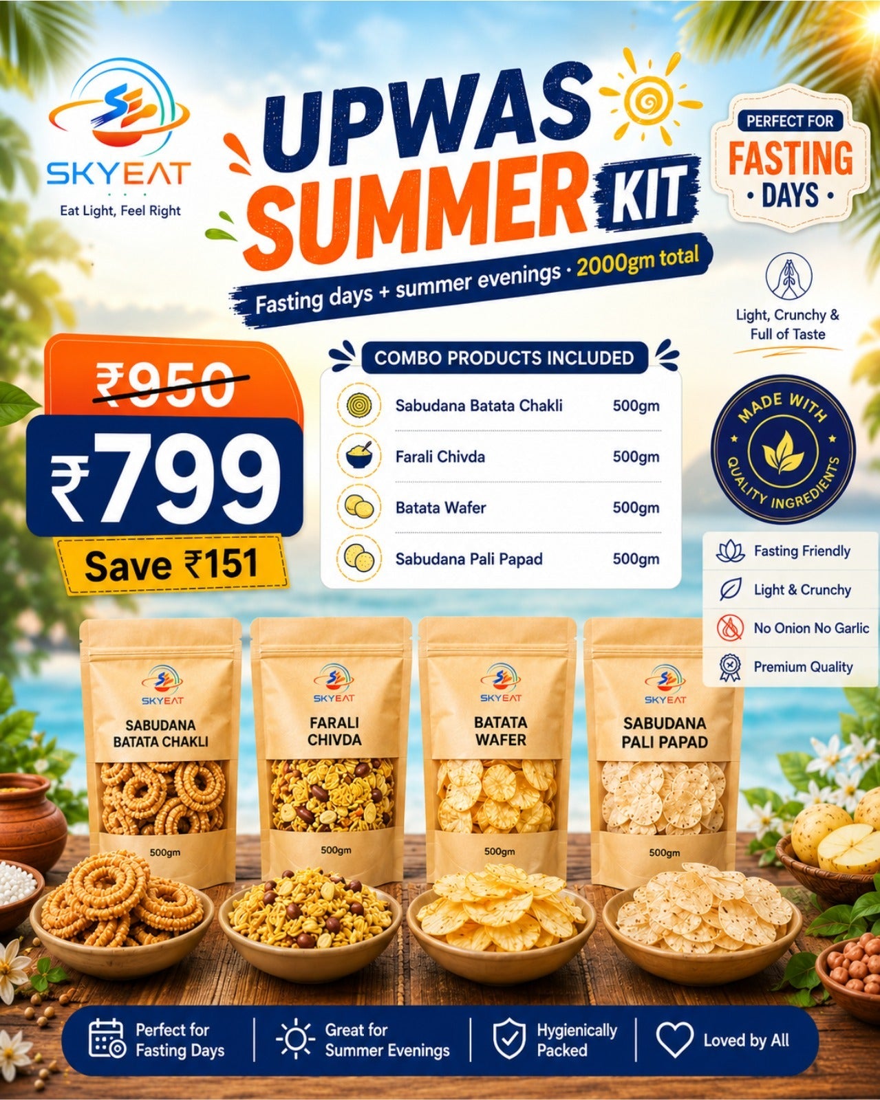 Upwas Summer Kit - Fasting Special Snack Combo